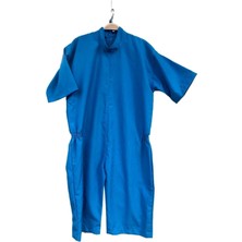 Brediawro Özel Tasarım Demans Tulumu Kısa Kol Arkadan Fermuarlı Hasta Bakım Tulumu - Large Beden