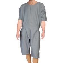 Brediawro Özel Tasarım Kısa Kol Gri Renk  Hasta Tulumu - Medıum Beden