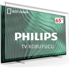 Best Ekran Philips 65PUS8009 Tv Ekran Koruyucu - Philips 65" Inç 164 cm Ambilight  Kırılmaz Koruyucu Şeffaf Paneli