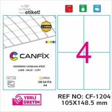 Canfix A4 Lazer Etiket (105MM x 148,5MM)