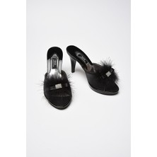 Gc Terlik Taşlı Kaztüyü Platform Bayan Terlik 175