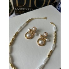 Lune Dor Accessories Incili Gold Detaylı Pinterest Çelik Kolye