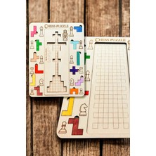 Chess Puzzle - Doğal Ahşaptan Renkli Satranç Tetris Yapbozu