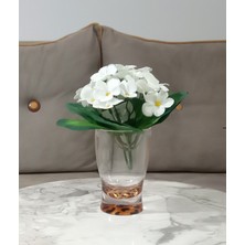 Bosphorus Vazo Dahil,Vazoda Çiçek,Beyaz Yapay Çiçek,Vazo Dekoratif Leopar 6x6x16cm