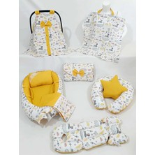 Babynest 9 Parça Set,puset Örtüsü,puset Minderi,pike,emzirme Yastığı,emzirme Önlüğü,çantalı Alt Açma