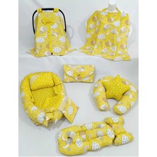 Babynest 9 Parça Set,puset Örtüsü,puset Minderi,pike,emzirme Yastığı,emzirme Önlüğü,çantalı Alt Açma