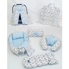 Babynest 9 Parça Set,puset Örtüsü,puset Minderi,pike,emzirme Yastığı,emzirme Önlüğü,çantalı Alt Açma