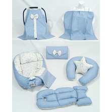 Babynest 9 Parça Set,puset Örtüsü,puset Minderi,pike,emzirme Yastığı,emzirme Önlüğü,çantalı Alt Açma