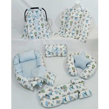 Babynest 9 Parça Set,puset Örtüsü,puset Minderi,pike,emzirme Yastığı,emzirme Önlüğü,çantalı Alt Açma