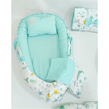 Babynest 9 Parça Set,puset Örtüsü,puset Minderi,pike,emzirme Yastığı,emzirme Önlüğü,çantalı Alt Açma