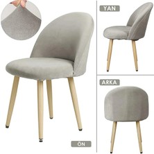 Oval Sandalye Kılıfı Retro Sandalye Örtüsü Lastikli Jakarlı Çubukdesen Tekli Küçük Boy Krem