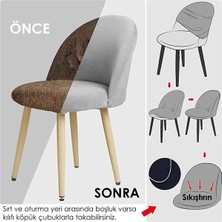 Oval Sandalye Kılıfı Retro Sandalye Örtüsü Lastikli Jakarlı Çubukdesen Tekli Küçük Boy Krem