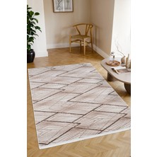 Sere Serpe Kaymaz Taban Yıkanabilir Modern Salon Mutfak Oturma Odası Çocuk Odası Halısı 5040 Vizon