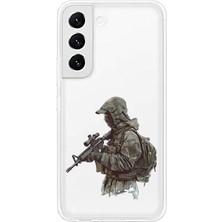 Zeyno Samsung S21 Uyumlu Kamuflajlı Nişancı  Desenli Silikon Kılıf