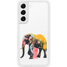 Zeyno Samsung S22 Uyumlu Renkli Fil  Desenli Silikon Kılıf