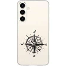 Zeyno Samsung S24 Plus Uyumlu Pusula Siyah  Desenli Silikon Kılıf