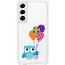 Zeyno Samsung S22 Uyumlu Baykuş ve Balonlar  Desenli Silikon Kılıf