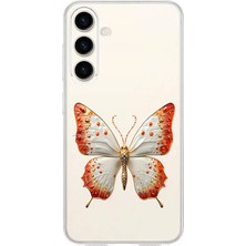 Zeyno Samsung S24 Fe Uyumlu Zarif Kelebek  Desenli Silikon Kılıf