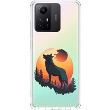 Zeyno Xiaomi Redmi Note 12S Uyumlu Uluyan Kurt  Desenli Silikon Kılıf