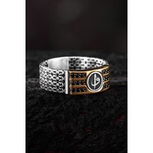 Vogutima Kral Zincirli Zirkon Taşlı Vav Elif Işlemeli Erkek Yüzük