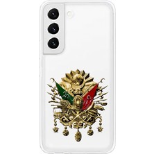 Zeyno Samsung S21 Uyumlu Gold Osmanlı Tuğrası  Desenli Silikon Kılıf