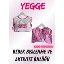 Yegge Havlulu Pembe Cepli Mama Beslenme ve Aktivite Önlüğü Bebek Önlük Bebek Ağız Havlusu