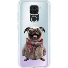 Zeyno Xiaomi Redmi Note 9 Uyumlu Gözlüklü Şirin Köpek  Desenli Silikon Kılıf