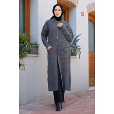 Pamuk Butik Kadın Düğme Kapamalı Cepli Triko Hırka -PMK338