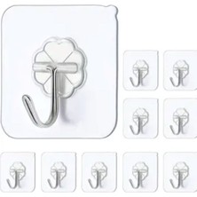 Carnivalland 10 Adet Tekli Kendinden Yapışkanlı Güçlü Şeffaf Askılık - Kapı Arkası Mutfak Duvar Banyo Askı