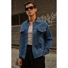 Doja Bomber Slim Fit Orta Indigo Erkek Ceket