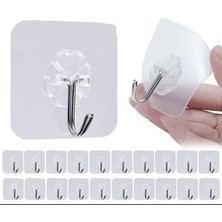 Carnivalland 20LI Güçlü Kendinden Yapışkanlı Kancalar Köşe Rafı Banyo Rafı Duş Rafı Kancası Su Geçirmez Askı