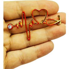 Bb Kalp ve Ekg Desenli Stetoskop Broş