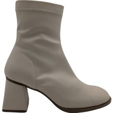 Çiğdem Kundura Fiorenze Kadın Topuklu Streç & Çorap Bot - Fiorenze - Krem - 38