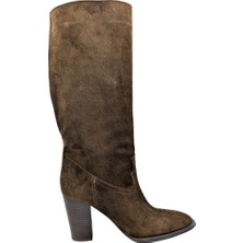 Çiğdem Kundura Gloria Paris KRN-1976  Süet Deri Kadın Topuklu Çizme - Gloria Paris KRN-1976 - Koyu Kahve - 38