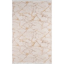 Sere Serpe Kaymaz Taban Yıkanabilir Modern Salon Mutfak Oturma Odası Çocuk Odası Halısı 5036 Gold