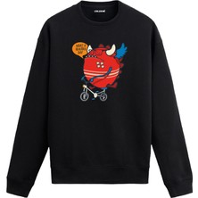 Unisex Pamuk Eğlenceli Gün Canavarı Karikatür Kapşonlu Sweatshirt Hoodie 'what A Beautiful Day' Deseni