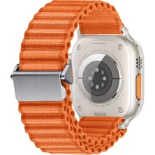 Mobify Apple Watch Ultra 49MM Metal Toka ve Uçlu Hasır Örgü Kordon KRD123