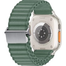 Mobify Apple Watch Ultra 49MM Metal Toka ve Uçlu Hasır Örgü Kordon KRD123