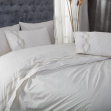 Alizya Karo Nakışlı Çift Kişilik 6 Parça Nevresim Takımı