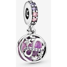 Hector Co Jewellery Işıltılı Sonsuzluk Kalpleri ve Yıldızları Sallantılı Charm