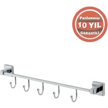 Çelik Banyo Paslanmaz Pirinç Tamay 5’li Askılık