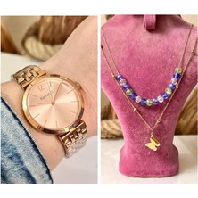 Ferrucci Çelik Sade Şık Kadın Kol SAAT+%100 Çelik Kolye Hediye