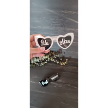 Hoby Shop Isimli Gözlük, Bride Gözlük, Baskılı Gözlük, Gelin Damat Isim Yazılı Gözlük, Parti Gözlüğü Tkm