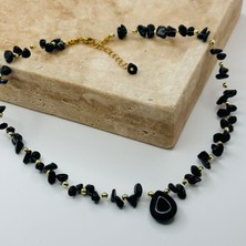 By Song Jewelry Obsidyen Oniks Doğaltaşlı Siyah Kolye