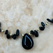 By Song Jewelry Obsidyen Oniks Doğaltaşlı Siyah Kolye