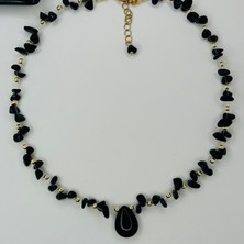 By Song Jewelry Obsidyen Oniks Doğaltaşlı Siyah Kolye