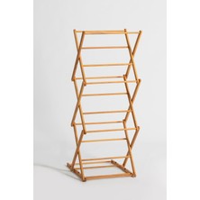 Tekno Trust Ahşap Kurutmalık Çamaşır Kurutma Askılığı Dekoratif 3 Kademeli Katlanabilir Kahverengi