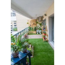 Türk Grass Balkon Ve Bahçeye Uygun Dış Ve Iç Mekan Uyumlu Yapay Çim Halı 7 Mm 40 X 50 Cm