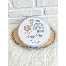 Bunny 100 Adet Mavi Aslan Temalı İsme Özel Hoşgeldin Erkek Bebek Hediyelik Çikolata