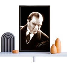 mixefor Atatürk Tablo   Kanvas Baskı Tablo - Çerçeveli Portre Atatürk Tablo Ölçü 55 cm  x 75 cm